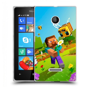 Пластиковый чехол на Microsoft Lumia 435 с принтом Майнкрафт Minecraft Пластиковый чехол на Microsoft Lumia 435 с принтом Майнкрафт Minecraft