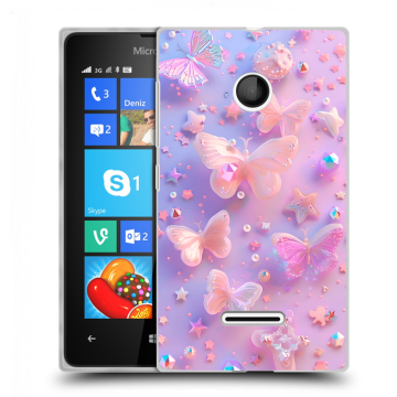 Пластиковый чехол на Microsoft Lumia 435 с принтом Бабочки Пластиковый чехол на Microsoft Lumia 435 с принтом Бабочки