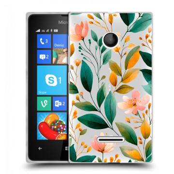 Пластиковый чехол на Microsoft Lumia 435 с принтом Цветы паттерн