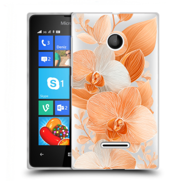 Пластиковый чехол на Microsoft Lumia 435 с принтом Бежевые цветы