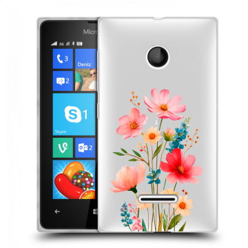 Пластиковый чехол на Microsoft Lumia 435 с принтом Цветы