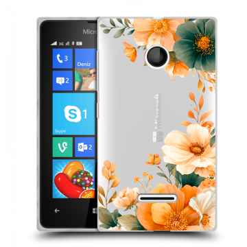 Пластиковый чехол на Microsoft Lumia 435 с принтом Цветы принт