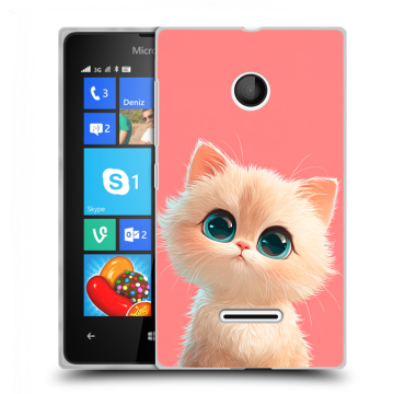 Пластиковый чехол на Microsoft Lumia 435 с принтом Розовый котенок