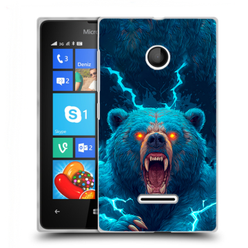 Пластиковый чехол на Microsoft Lumia 435 с принтом Медведь