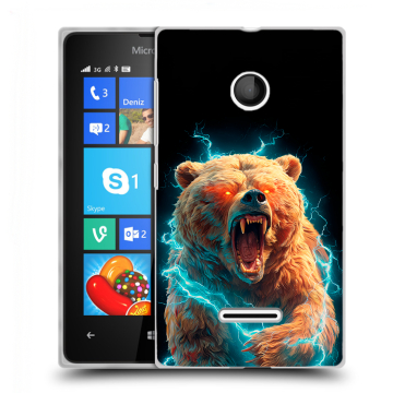 Пластиковый чехол на Microsoft Lumia 435 с принтом Медведь
