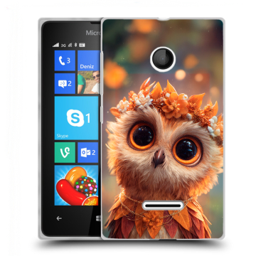 Пластиковый чехол на Microsoft Lumia 435 с принтом Милая сова
