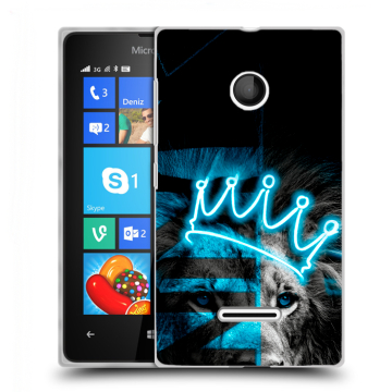 Пластиковый чехол на Microsoft Lumia 435 с принтом Король лев