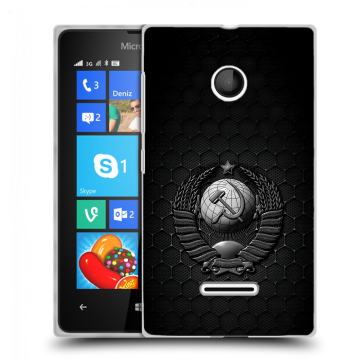 Пластиковый чехол на Microsoft Lumia 435 с принтом Герб Флаг СССР Пластиковый чехол на Microsoft Lumia 435 с принтом Герб Флаг СССР