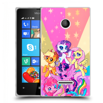 Пластиковый чехол на Microsoft Lumia 435 с принтом My little pony Дружба чудо Пластиковый чехол на Microsoft Lumia 435 с принтом My little pony Дружба чудо