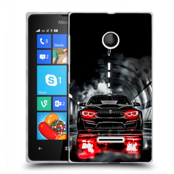 Пластиковый чехол на Microsoft Lumia 435 с принтом BMW БМВ