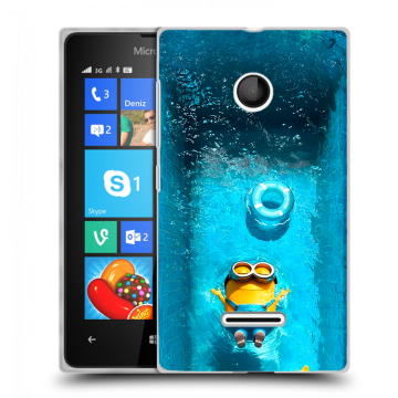 Пластиковый чехол на Microsoft Lumia 435 с принтом Миньоны