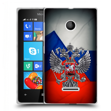 Пластиковый чехол на Microsoft Lumia 435 с принтом Флаг России Пластиковый чехол на Microsoft Lumia 435 с принтом Флаг России