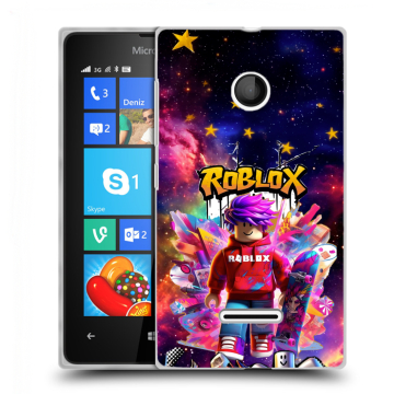 Пластиковый чехол на Microsoft Lumia 435 с принтом Roblox Роблокс