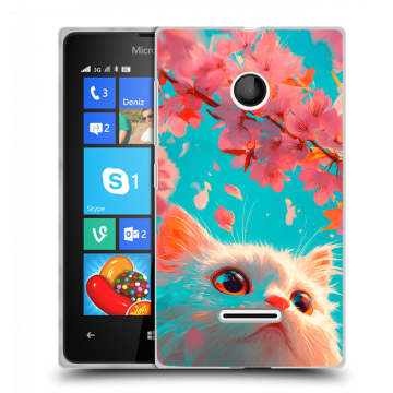 Пластиковый чехол на Microsoft Lumia 435 с принтом Красивый кот
