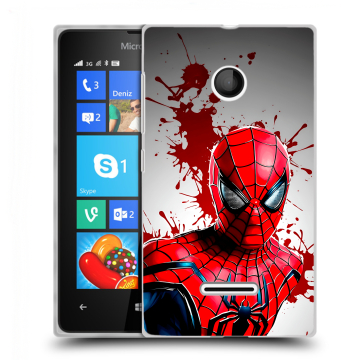 Пластиковый чехол на Microsoft Lumia 435 с принтом Spiderman Человек паук Пластиковый чехол на Microsoft Lumia 435 с принтом Spiderman Человек паук