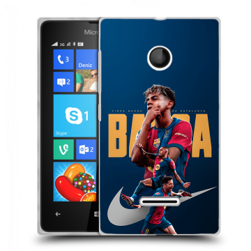 Пластиковый чехол на Microsoft Lumia 435 с принтом Барселона Barca Yamal Пластиковый чехол на Microsoft Lumia 435 с принтом Барселона Barca Yamal