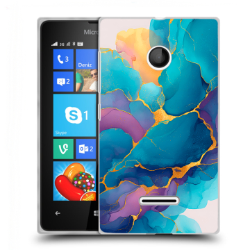 Пластиковый чехол на Microsoft Lumia 435 с принтом Мрамор блестки