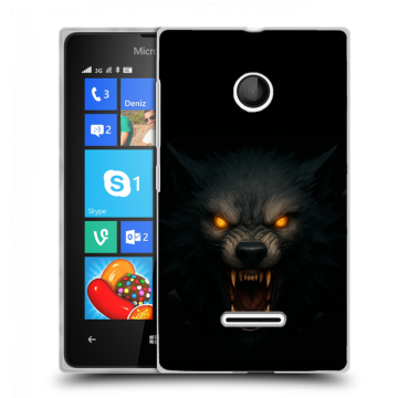 Пластиковый чехол на Microsoft Lumia 435 с принтом Волк