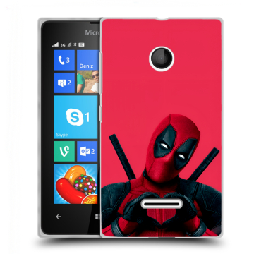 Пластиковый чехол на Microsoft Lumia 435 с принтом Дедпул Deadpool Пластиковый чехол на Microsoft Lumia 435 с принтом Дедпул Deadpool