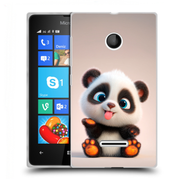 Пластиковый чехол на Microsoft Lumia 435 с принтом милая панда Пластиковый чехол на Microsoft Lumia 435 с принтом милая панда