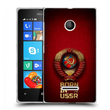 Пластиковый чехол на Microsoft Lumia 435 с принтом Флаг Герб СССР