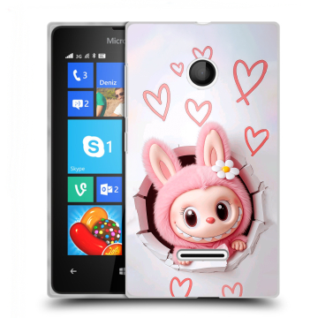 Пластиковый чехол на Microsoft Lumia 435 с принтом Labubu Лабубу Пластиковый чехол на Microsoft Lumia 435 с принтом Labubu Лабубу
