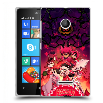 Пластиковый чехол на Microsoft Lumia 435 с принтом Hazbin Hotel Отель Хазбин Пластиковый чехол на Microsoft Lumia 435 с принтом Hazbin Hotel Отель Хазбин