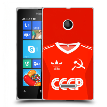Пластиковый чехол на Microsoft Lumia 435 с принтом Флаг Герб СССР