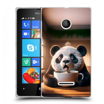 Пластиковый чехол на Microsoft Lumia 435 с принтом смешная панда Пластиковый чехол на Microsoft Lumia 435 с принтом смешная панда