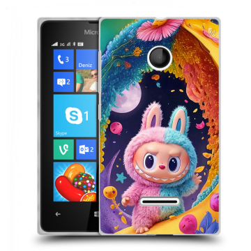 Пластиковый чехол на Microsoft Lumia 435 с принтом Labubu Лабубу Пластиковый чехол на Microsoft Lumia 435 с принтом Labubu Лабубу