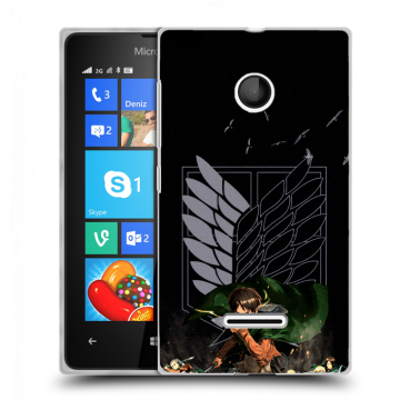 Пластиковый чехол на Microsoft Lumia 435 с принтом Атака титанов Пластиковый чехол на Microsoft Lumia 435 с принтом Атака титанов