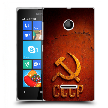 Пластиковый чехол на Microsoft Lumia 435 с принтом Флаг Герб СССР Пластиковый чехол на Microsoft Lumia 435 с принтом Флаг Герб СССР