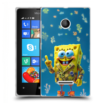 Пластиковый чехол на Microsoft Lumia 435 с принтом Спанч боб Спанчбоб Пластиковый чехол на Microsoft Lumia 435 с принтом Спанч боб Спанчбоб