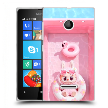 Пластиковый чехол на Microsoft Lumia 435 с принтом Labubu Лабубу Пластиковый чехол на Microsoft Lumia 435 с принтом Labubu Лабубу