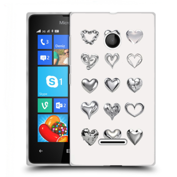 Пластиковый чехол на Microsoft Lumia 435 с принтом Y2K сердечки Пластиковый чехол на Microsoft Lumia 435 с принтом Y2K сердечки