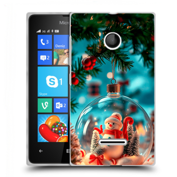 Пластиковый чехол на Microsoft Lumia 435 с принтом Новый год
