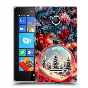 Пластиковый чехол на Microsoft Lumia 435 с принтом Новый год