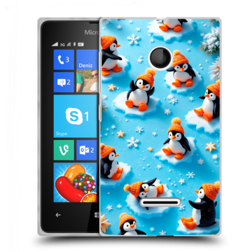 Пластиковый чехол на Microsoft Lumia 435 с принтом Новый год