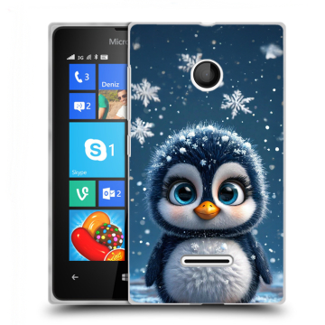 Пластиковый чехол на Microsoft Lumia 435 с принтом Новый год