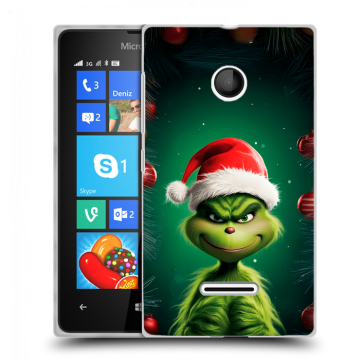 Пластиковый чехол на Microsoft Lumia 435 с принтом Гринч Новый год Рождество