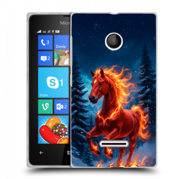 Пластиковый чехол на Microsoft Lumia 435 с принтом Новый год коня