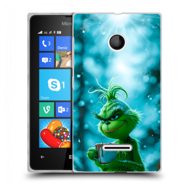 Пластиковый чехол на Microsoft Lumia 435 с принтом Новый год гринч
