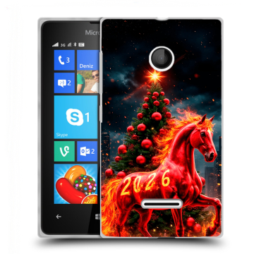 Пластиковый чехол на Microsoft Lumia 435 с принтом Новый год