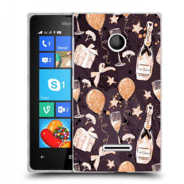 Пластиковый чехол на Microsoft Lumia 435 с принтом Новый год