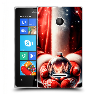 Пластиковый чехол на Microsoft Lumia 435 с принтом Новый год