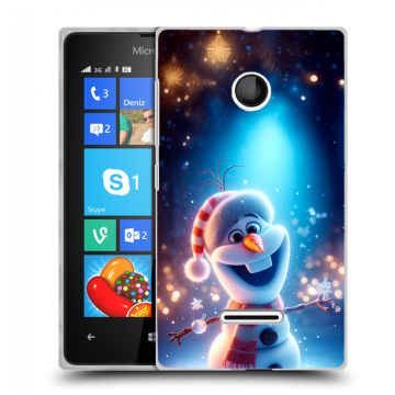 Пластиковый чехол на Microsoft Lumia 435 с принтом Новый год