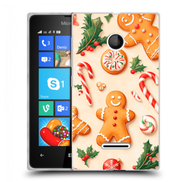 Пластиковый чехол на Microsoft Lumia 435 с принтом Новый год