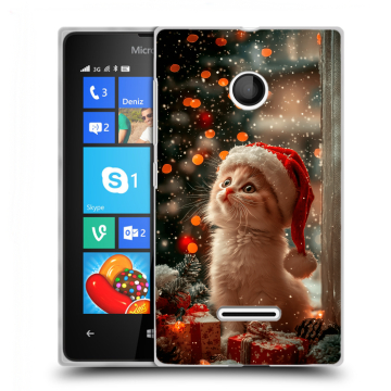 Пластиковый чехол на Microsoft Lumia 435 с принтом Новый год