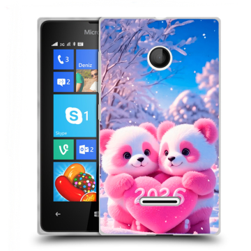Пластиковый чехол на Microsoft Lumia 435 с принтом Новый год