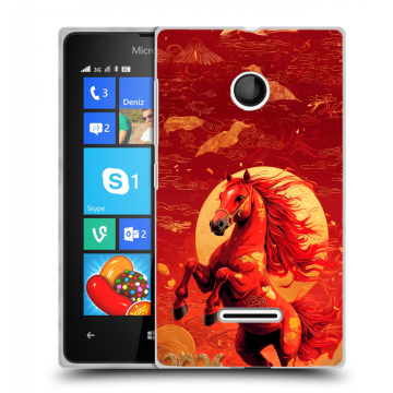 Пластиковый чехол на Microsoft Lumia 435 с принтом Новый год